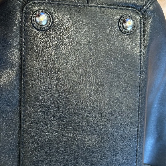 COACH BLACK LEATHER TOTE - Picture 7 of 9